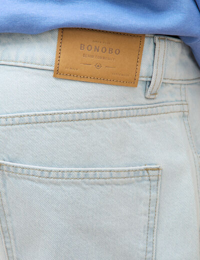 Jeans large longueur 32 en coton denim snow bleach homme