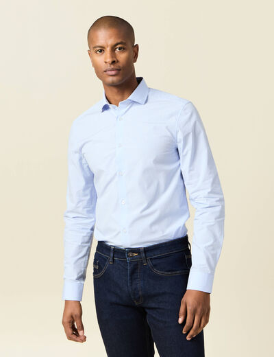 Chemise manches longues bleu ciel homme