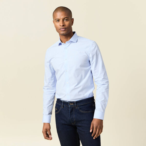 Chemise manches longues bleu ciel homme