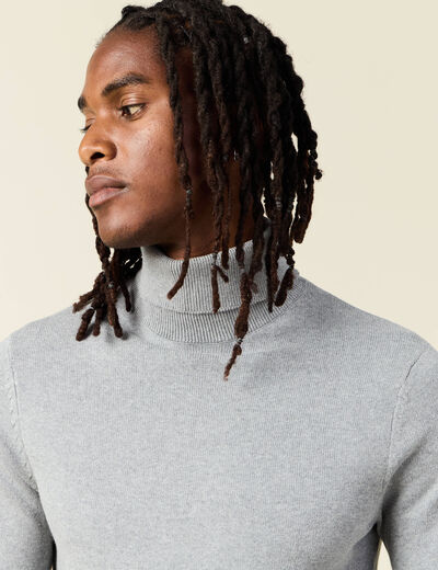 Pull manches longues gris foncé homme