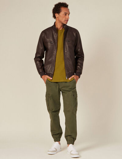 T-shirt manches longues vert olive homme