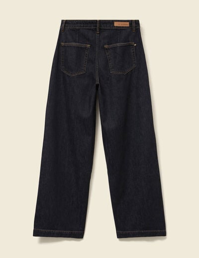 Jeans large taille haute denim gris femme