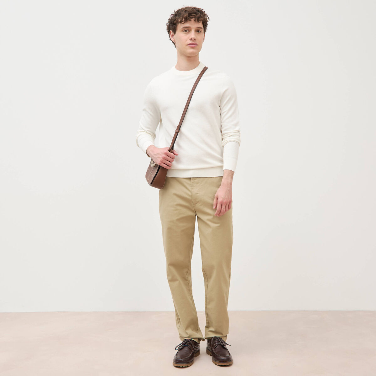 Pantalon regular longueur 32 taupe homme