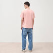 T-shirt ample en coton manches courtes rose poudr&eacute;e homme
