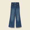 Jeans bootcut taille haute bleu femme