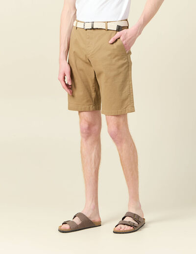 Short à ceinture vert kaki homme
