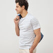 T-shirt cintr&eacute; col rond manches courtes ecru homme