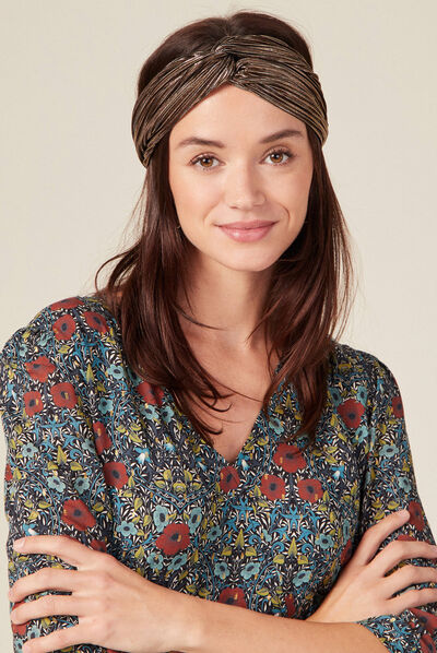 Bandeau plissé noir femme
