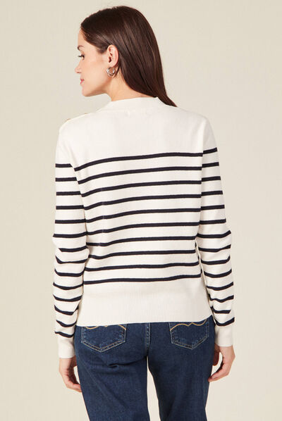 Pull éco-responsable ecru femme