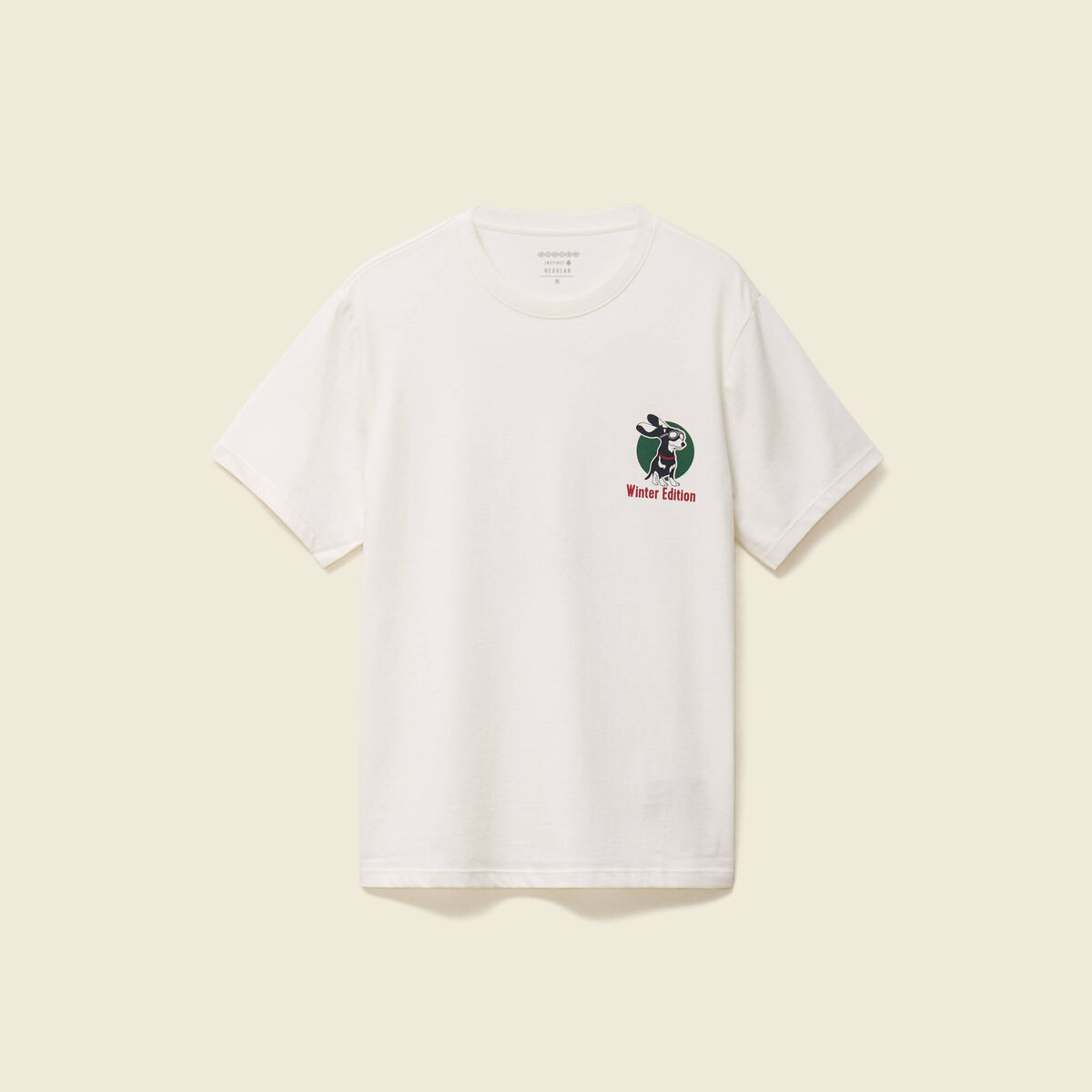 T-shirt manches courtes en coton no&euml;l ecru homme