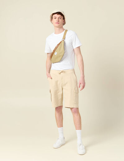 Bermuda éco-responsable beige homme