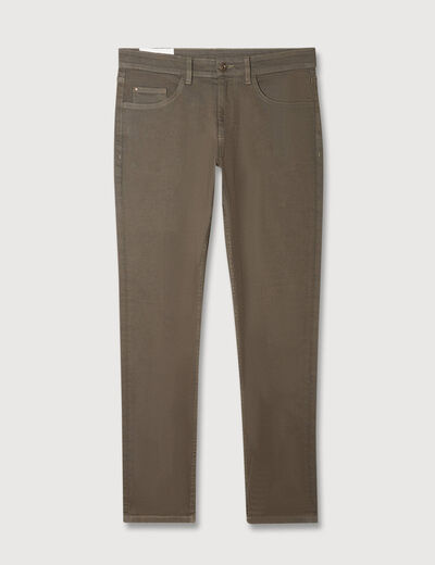 Jeans slim 5 poches vert kaki homme