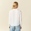 Chemise manches longues satin ecru femme