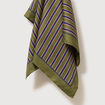 Foulard ray&eacute; satin&eacute; vert kaki femme