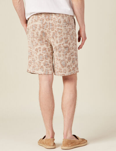 Bermuda droit taille nouée beige homme