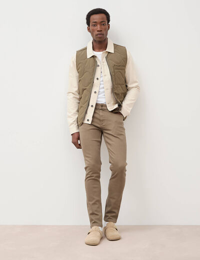 Jeans slim 5 poches sable homme