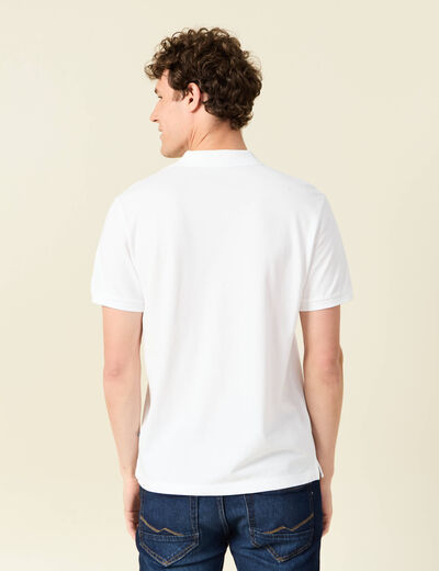 Polo manches courtes blanc homme