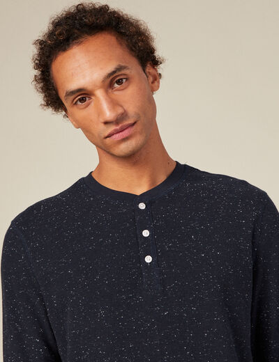 T-shirt manches longues bleu marine homme