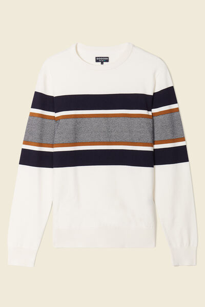 Pull éco-responsable ecru homme