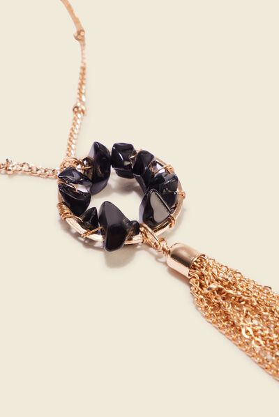 Collier sautoir à pendentif couleur or femme