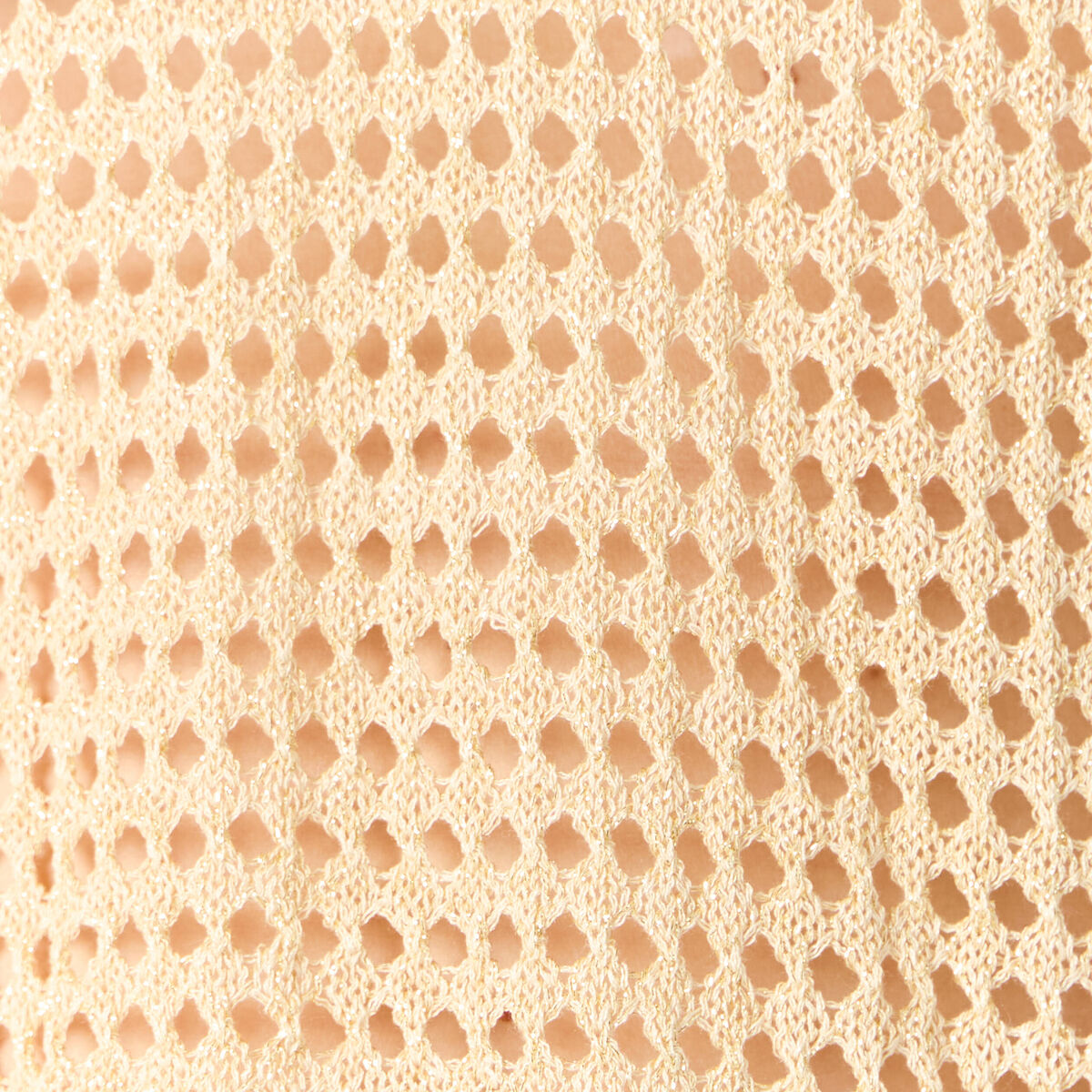 Pull manches courtes ajouré creme femme