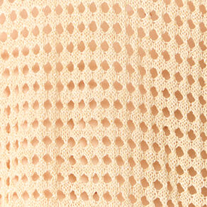 Pull manches courtes ajouré creme femme
