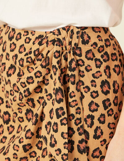Jupe midi portefeuille fendue sable femme