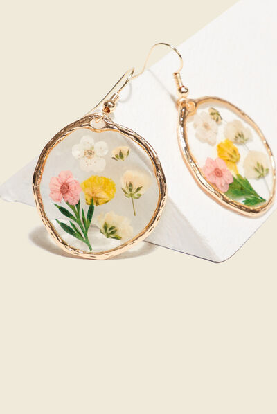 Boucles d'oreilles pendantes rose clair femme