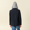 Blazer manches longues col tailleur bleu marine femme