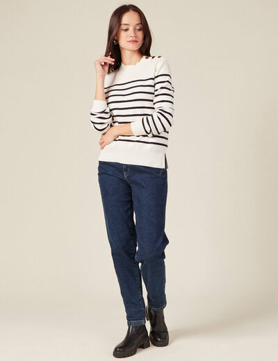 Pull éco-responsable ecru femme
