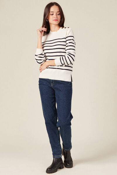 Pull éco-responsable ecru femme