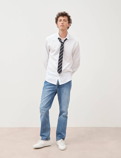 Chemise manches longues blanc homme