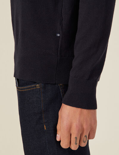 Pull manches longues bleu foncé homme