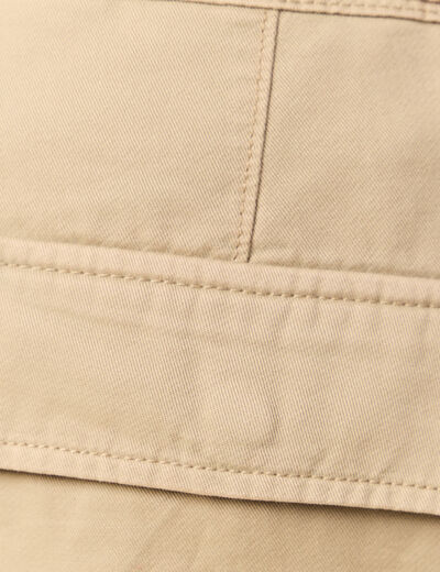 Bermuda droit cargo ceinture gris homme