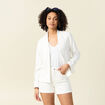 Veste esprit blazer fluide ecru femme