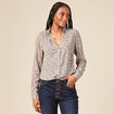 Blouse manches longues bleu turquoise femme