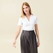 Polo manches courtes blanc femme