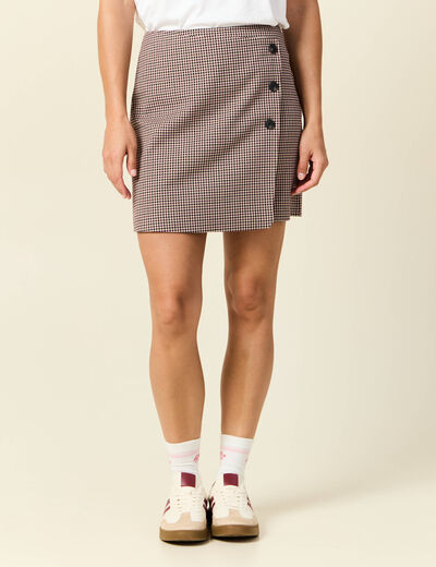 Jupe courte portefeuille noir femme