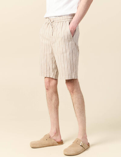 Bermuda droit à coulisse sable homme