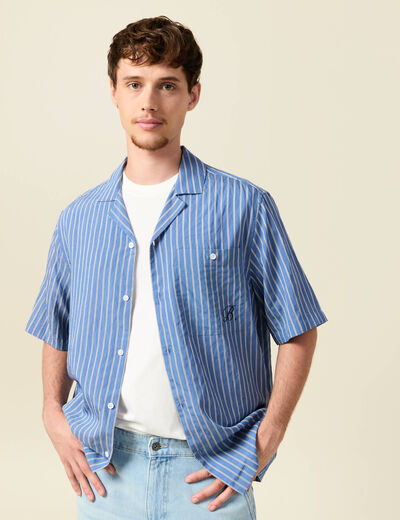 Chemise boyfriend manches courtes rouge foncé homme