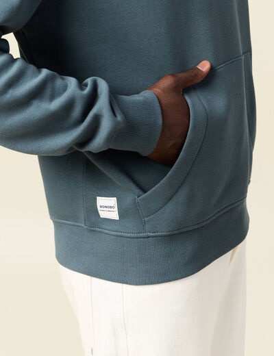 Sweat à capuche vert foncé homme