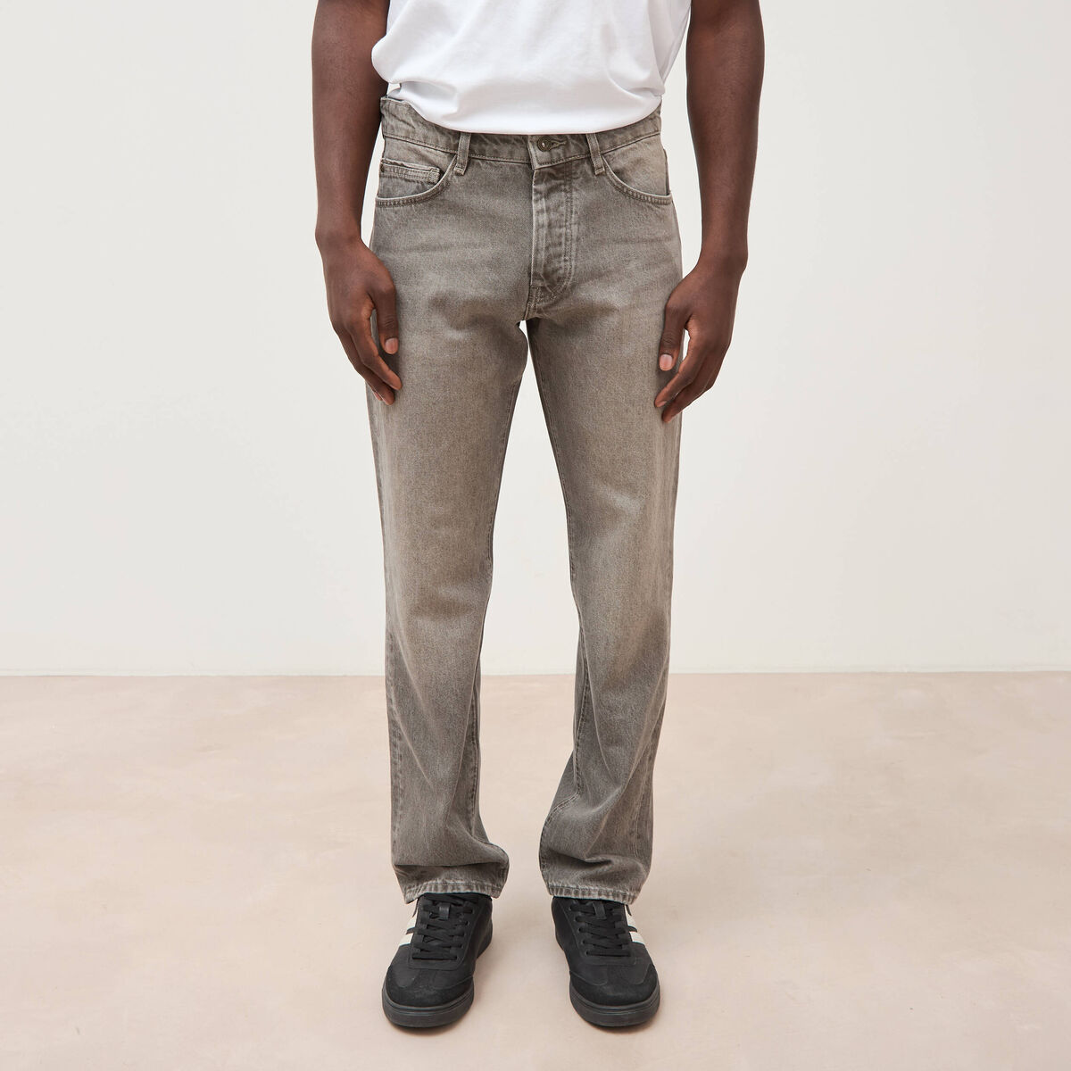 Jeans regular longueur 32 marron homme