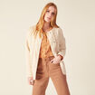 Veste droite boutonnée creme femme
