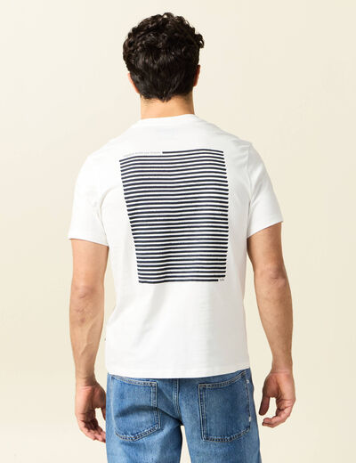 T-shirt manches courtes ecru homme
