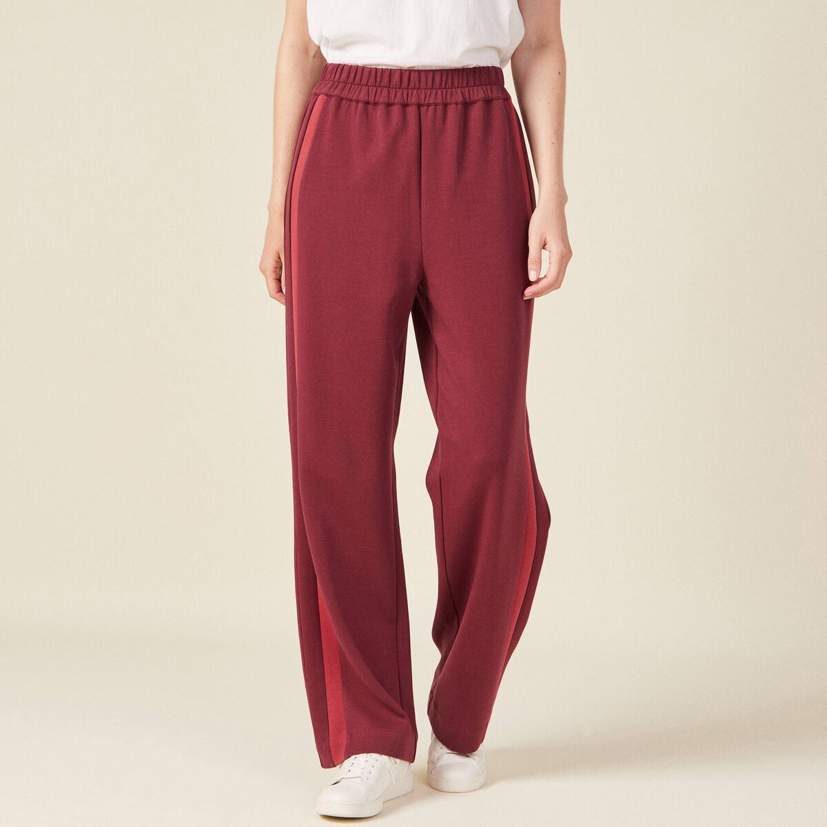 Pantalon jogging large prune femme