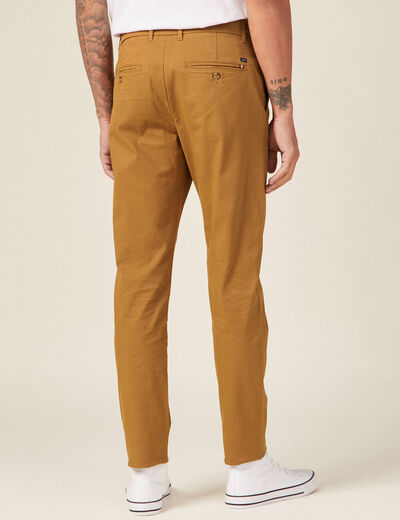 Pantalon slim Instinct chino marron homme