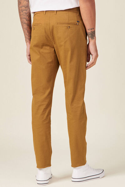 Pantalon slim Instinct chino marron homme