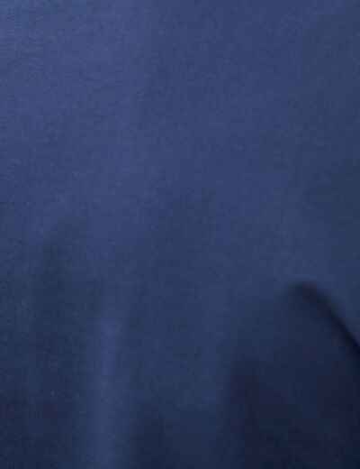 Polo cintr&eacute; en coton manches courtes bleu marine homme