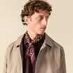 Foulard en coton marron fonc&eacute; homme