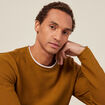Pull manches longues marron homme